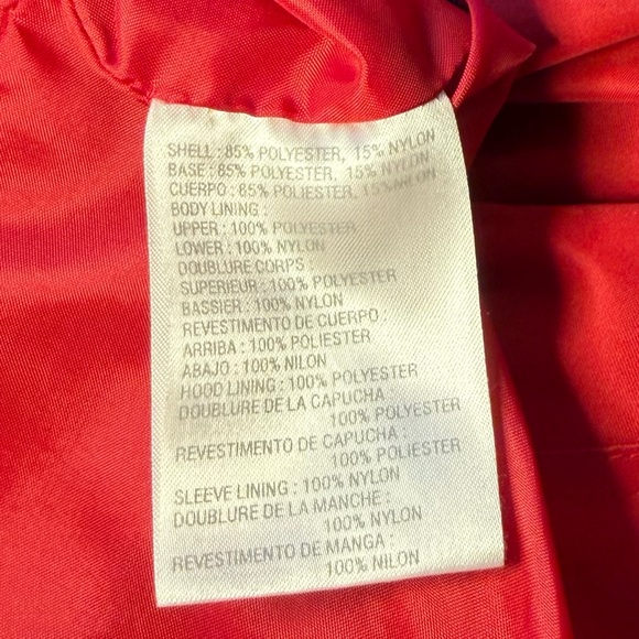 Liz Claiborne Red Hooded Utility Anorak Coat Size M - Picture 13 of 13